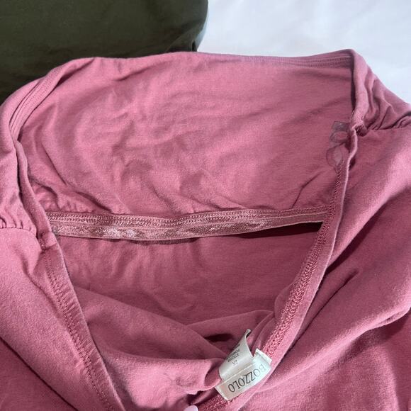 ✨Lot 2 BOZZOLO Women’s Tube Tops Size 2X Plus Olive Green Pink Cotton Stretch - Picture 4 of 5